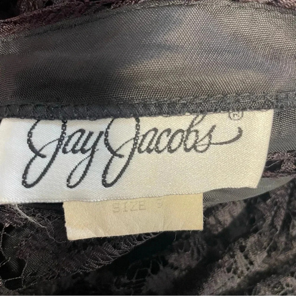 Vintage Jay Jacobs 80s gothic black lace dress whimsigoth cacoon sheath  Medium - Picture 10 of 10